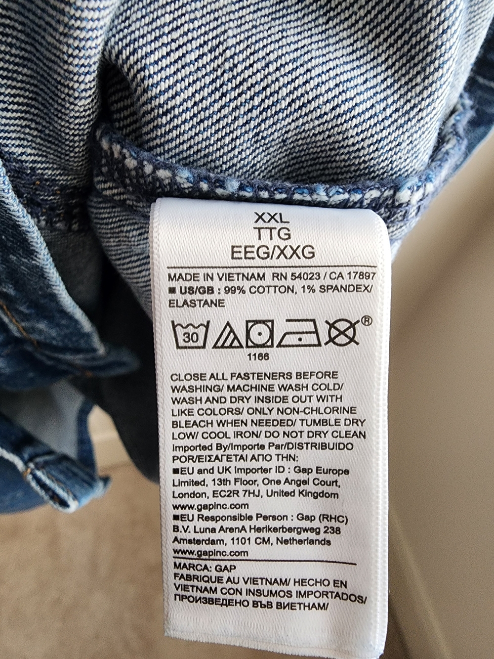 GAP Blue Denim Button-Front Mini Dress Size XXL - Picture 7 of 9